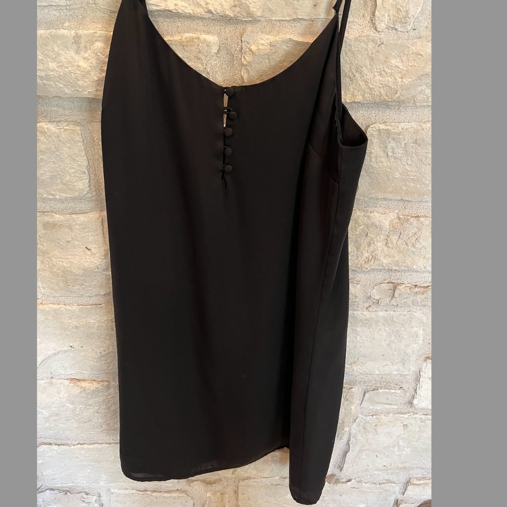 L'Academie Simple Black Two-layer Mini Dress